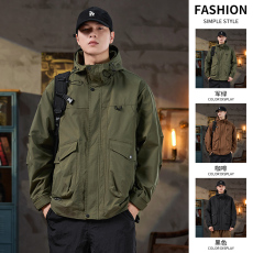 批发实拍2024秋冬潮牌美式机能三防工装休闲夹克男外套户外露营冲锋衣