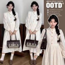 批发孕妇春装新款法式高级感刺绣潮妈宽松显瘦绝美外穿打底长袖连衣裙