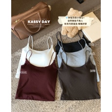 批发实拍实价~辣妹风磨毛带胸垫吊带背心女早秋修身短款内搭打底上衣