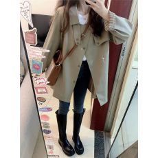批发高级感小个子风衣外套韩系2026新款<b class='q'>春</b>秋爆款独特超好看女中长外套