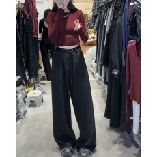 批发2024<b class='q'>韩国</b>东大门同款百搭显瘦阔腿设计西装拖地裤