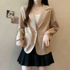 批发已出货 实拍秋装新款大码女装网红棉麻西装外套宽松亚麻<b class='q'>小</b><b class='q'>西服</b>