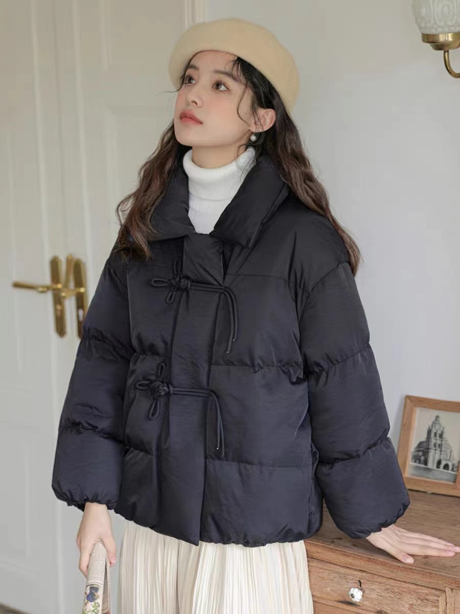 New Chinese style disc buckle small down jacket for women winter 2024 new national style short fashion loose jacket