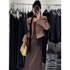 批发2024春<b class='q'>秋</b>新款韩新中式撞色拼接丝带宽松短款外套时尚小西服上衣女