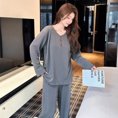 批发加抗静电工艺德绒带胸垫睡衣女秋冬季长袖<b class='q'>长裤</b>套装宽松家居服