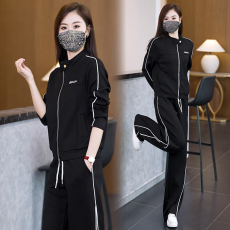 批发胖mm2026春秋新款休闲运动立领减龄两件套装显瘦个性时髦