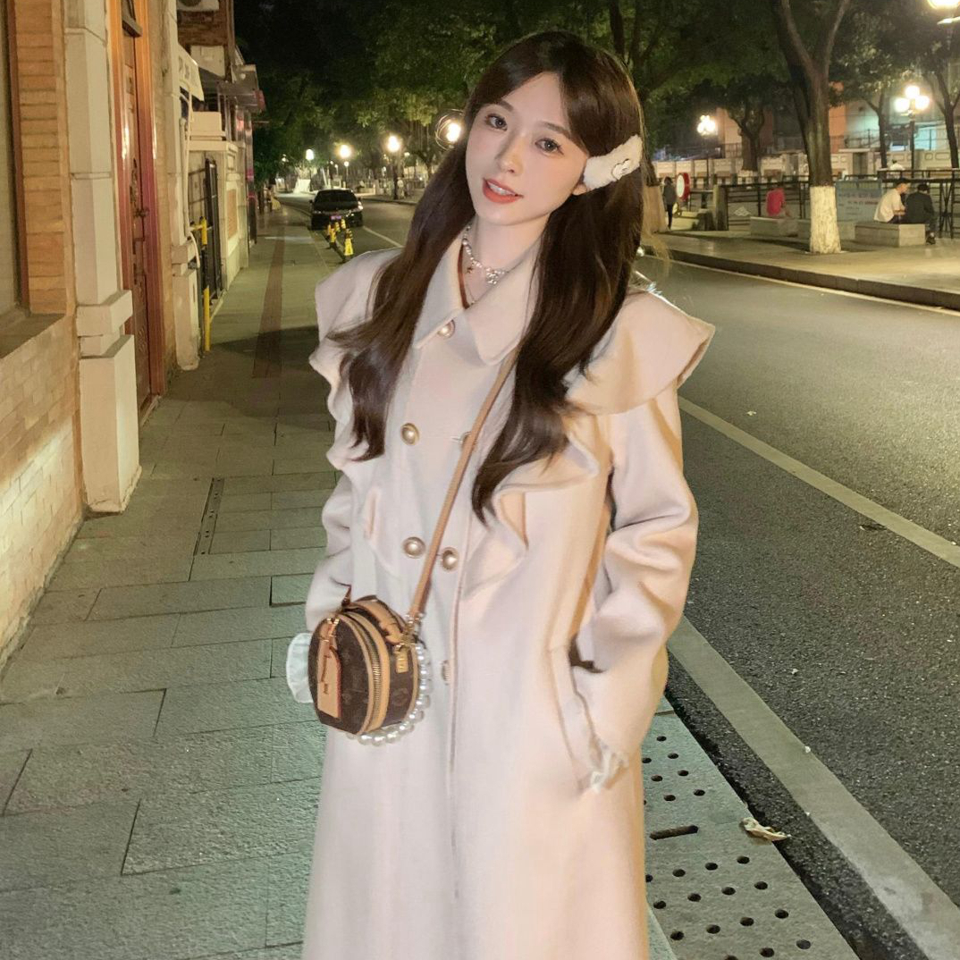 Xiao Xiangfeng elegant lady high-end long woolen coat Hepburn style wear woolen coat outer coat autumn and winter