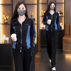 批发2025秋季新款大码时尚气质减龄显瘦休闲运动套装女洋气百搭两件套