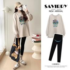 批发小狗#孕妇装卫衣春秋季<b class='q'>上衣</b>宽松休闲洋气减龄中长款长袖