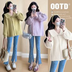 批发实拍现现~孕妇装<b class='q'>春</b>装套装时尚款新款孕妇上衣中长款洋气宽松长袖