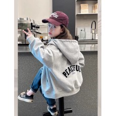批发女童拉链卫衣2026新款洋气秋装女孩连帽上衣儿童装春秋季大童衣服