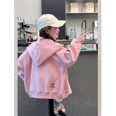 批发女童拉链卫衣2026新款洋气秋装女孩连帽上衣儿童装春秋季大童衣服