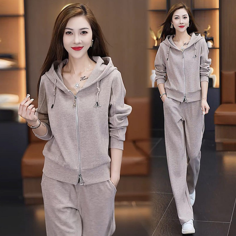 BY356095# 时尚运动服套装女春秋季新款洋气连帽卫衣阔腿裤两件套 服裝批發女裝批發服飾貨源