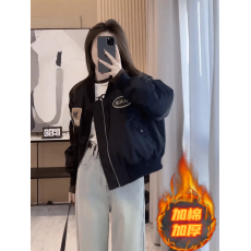 批发夹棉棒球服棉衣外套女2026秋冬季新款飞行员夹克小个子休闲棉服