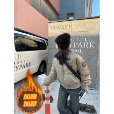 批发美式加厚棉服复古棒球服外套女2026新款冬季韩版飞行员<b class='q'>夹克</b>棉衣