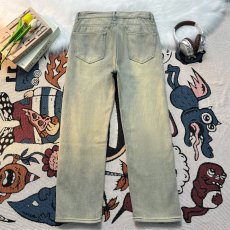 批发高腰垂感宽松直筒牛仔裤女秋季新款小个子显瘦浅色百搭加绒阔腿裤