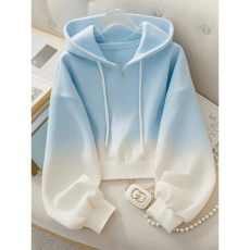 批发官图蓝色渐变连帽卫衣<b class='q'>外套</b>设计感<b class='q'>秋装</b>女款2026春季新款小个子上衣