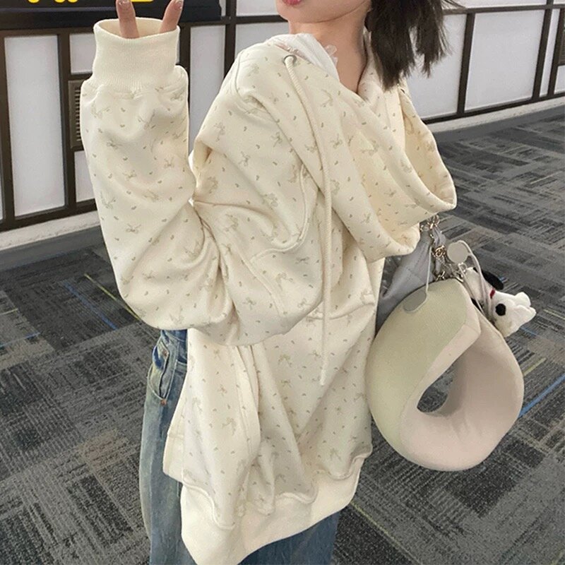 가을 겨울철 오픈 가디건 후드 꽃무늬 후드티 지퍼 재킷 지방 mm 빅 사이즈 다용도 디자인 센스 루즈핏 슬림해 보이는 맨위