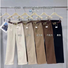 批发韩版卡其色直筒牛仔裤女<b class='q'>春秋</b>2026新款宽松显瘦阔腿裤梨形身材裤子