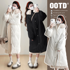 批发实拍大量~冬装新款中长款大毛领宽松孕妇羽绒棉服+毛衣连衣裙