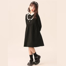 批发女童学院风连衣裙2024<b class='q'>春</b>装新款儿童洋气公主裙少女<b class='q'>春</b>季小香风裙子