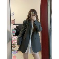 批发灰色西装<b class='q'>外套</b>女春秋免烫高级感<b class='q'>百搭</b>气质西服