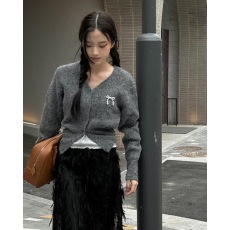 批发已出货~chicV领毛针织衫韩版开衫外套