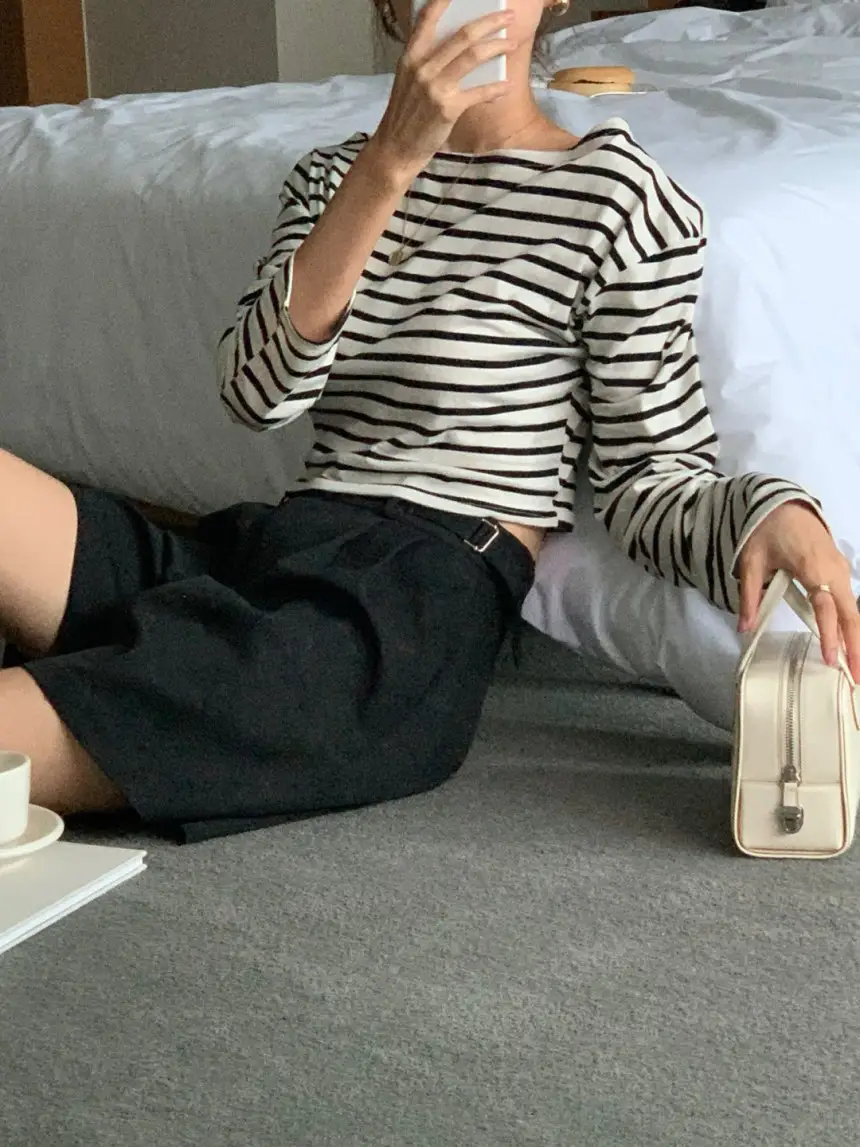 여성용 스타일리시 블라우스 티셔츠 상세 이미지 9