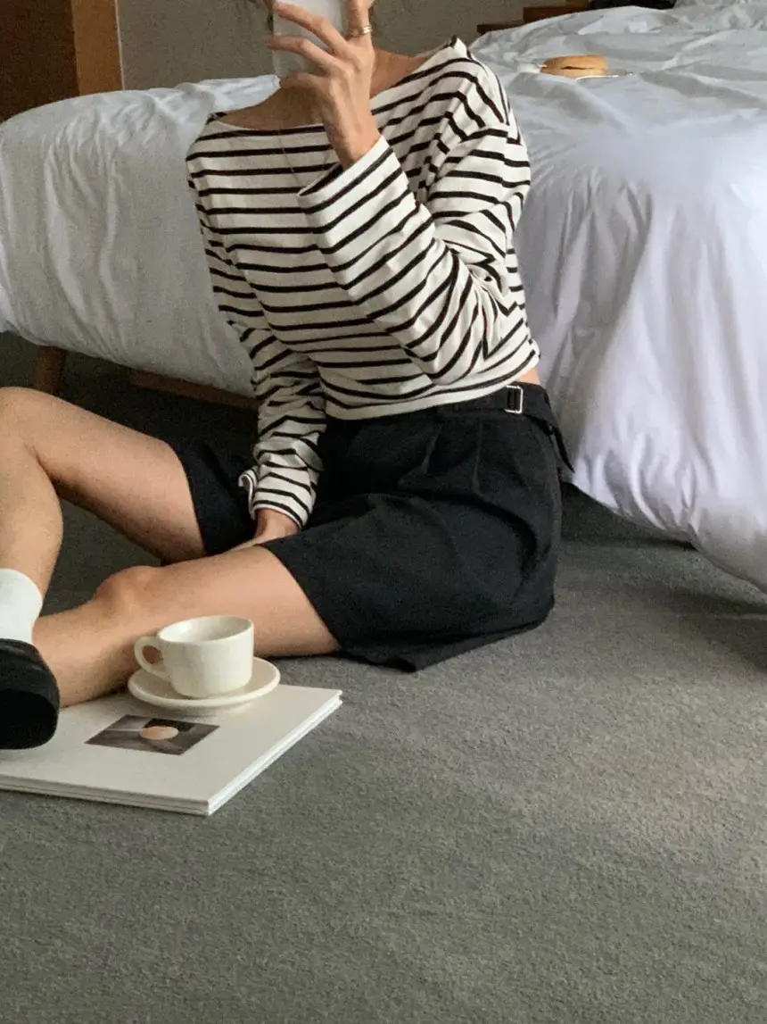 여성용 스타일리시 블라우스 티셔츠 상세 이미지 10
