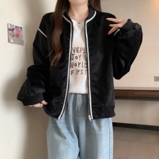 批发实拍2026早春大码女装小众小个子夹克外套黑色棒球服M-4XL200斤