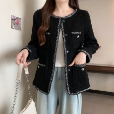 批发实拍2026早春大码女装韩版编织粗花呢<b class='q'>休闲</b>显瘦外套上衣