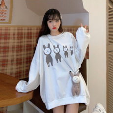 批发<b class='q'>韩国</b>外贸复古港风chic长袖卫衣女外套秋冬慵懒风宽松加绒学生244