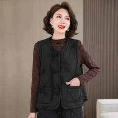 批发实拍 刺绣羽绒棉马甲女冬季2025新款妈妈洋气减龄薄款保暖马夹女