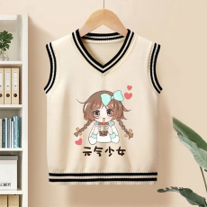 批发<b class='q'>儿童</b>毛衣<b class='q'>马甲</b>秋季洋气外穿女童针织衫春秋装时尚女孩针织无袖<b class='q'>背心</b>