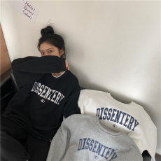 批发韩国<b class='q'>外贸</b>卫衣女宽松韩版潮ins加绒加厚chic复古港风盐系炸街3078