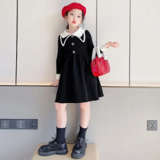 批发女童连衣裙冬季针织儿童洋气公主裙中大童<b class='q'>秋</b>冬时尚百搭女孩毛衣裙