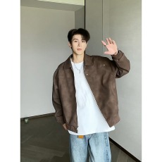 批发美拉德皮衣男款秋冬短款美式复古底特律工装夹克cleanfit外套痞帅