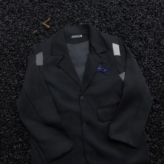 批发日系复古休闲西装外套男生春<b class='q'>秋</b>季潮牌撞色宽松拼接学院风夹克西服