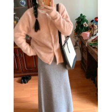 批发两面穿秋冬新款韩系圣诞款慵懒风宽松情侣洋气加厚开衫圆领毛衣女
