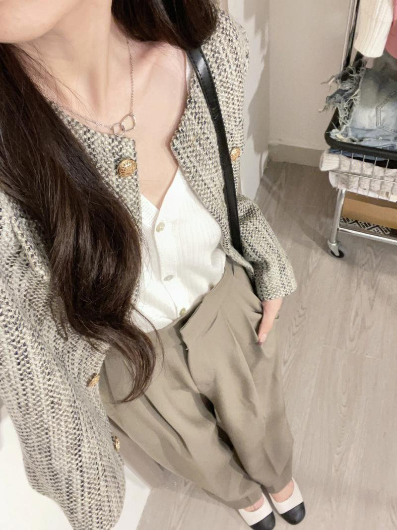 French high-end sense of small fragrance lady style jacket for women spring and autumn small temperament cardigan short top trendy ins