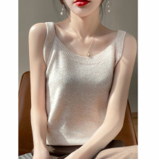 批发<b class='q'>夏季</b>吊带背心新款套头内搭无袖纯色薄款修身冰丝针织衫打底上衣女