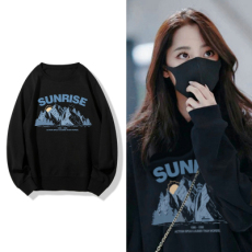 批发<b class='q'>韩国</b>外贸洋气<b class='q'>卫衣</b>女秋冬新款韩版黑色圆领宽松加绒加厚情侣装3160