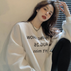 批发<b class='q'>韩国</b>外贸加绒加厚<b class='q'>卫衣</b>女秋冬新款韩版宽松中长款潮ins慵懒风3161