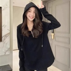 批发官图 华棉复合 正肩长袖t恤女<b class='q'>中长款</b>上衣拉链连帽<b class='q'>卫衣</b>女