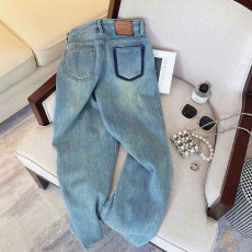 批发实拍秋冬<b class='q'>婴儿</b>绒加厚撞色高腰直筒宽松显瘦阔腿哈伦<b class='q'>牛仔裤</b>女老爹裤