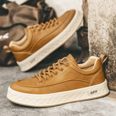 批发高品质男士板鞋秋<b class='q'>冬</b>新款厚底增高黑色工作休闲低帮超纤皮面男鞋