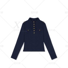 明明GUKKS释放自由2026秋冬复古工装显瘦百搭半开领长袖打底衫