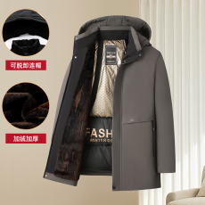 批发高品质冬季新款加绒加厚保暖防寒时尚宽松连帽中老年棉衣外套