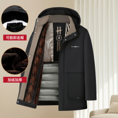 批发高品质冬季新款加棉加厚保暖防寒时尚宽松连帽中老年棉衣外套