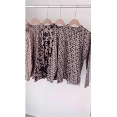 批发国风打底衫秋冬季新品文艺气质中领水墨印花打底衫上衣女时尚百搭